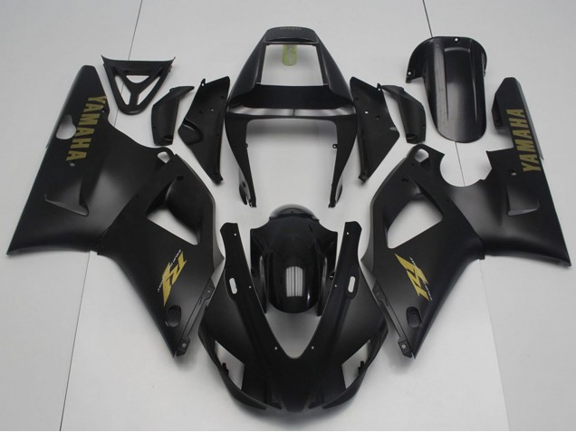 Rabatt Yamaha YZF R1 Motorrad Verkleidung 1998-1999 - Glanzendes Schwarz Matt Schwarz Gold