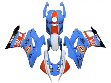Rabatt Yamaha YZF R3/R25 Motorrad Verkleidung 2019-2021 - Blau Weiss Orange Schwarz Gulf