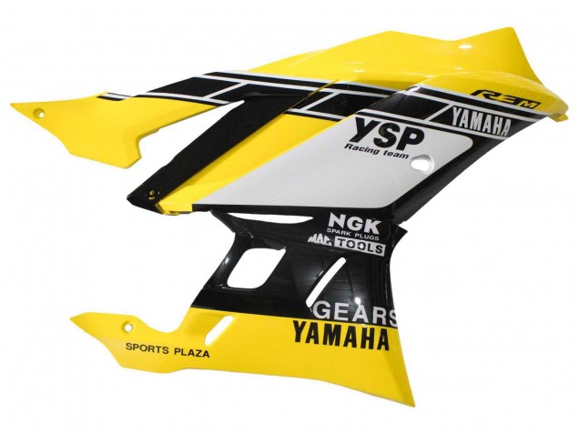 Rabatt Yamaha YZF R3/R25 Motorrad Verkleidung 2019-2021 - Gelb Weiss Schwarz Streifen