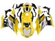 Rabatt Yamaha YZF R3/R25 Motorrad Verkleidung 2019-2021 - Gelb Weiss Schwarz Streifen