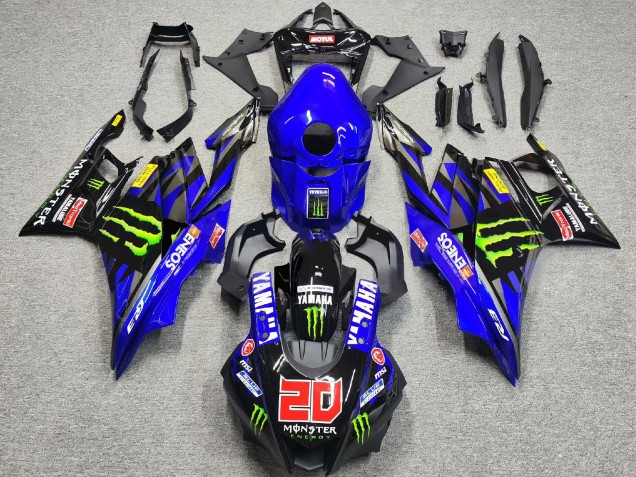 Rabatt Yamaha YZF R3/R25 Motorrad Verkleidung 2022-2024 - Blau Grun Schwarz Monster ENEOS 20