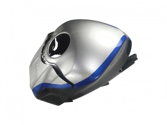 Rabatt Yamaha YZF R3/R25 Motorrad Verkleidung 2022-2024 - Schwarzer Carbonfaser Stil Silberblau