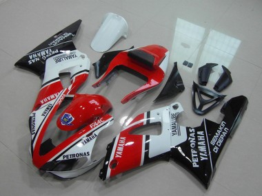 Rabatt Yamaha YZF R1 Motorrad Verkleidung 2000-2001 - Rot Weiss Glanzendes Schwarz Petronas Yamalube