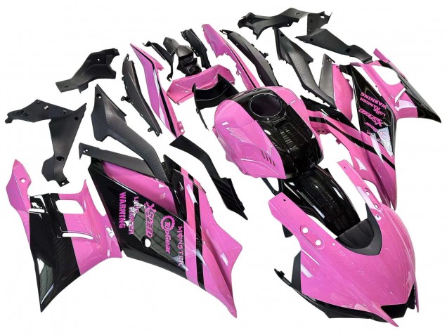 Rabatt Yamaha YZF R3/R25 Motorrad Verkleidung 2022-2024 - Rosa Glanzendes Schwarz Monster