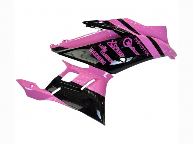 Rabatt Yamaha YZF R3/R25 Motorrad Verkleidung 2022-2024 - Rosa Glanzendes Schwarz Monster