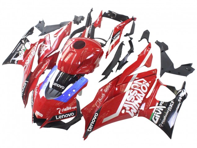 Rabatt Yamaha YZF R3/R25 Motorrad Verkleidung 2022-2024 - Rot Blau Schwarz Lenovo Valsir