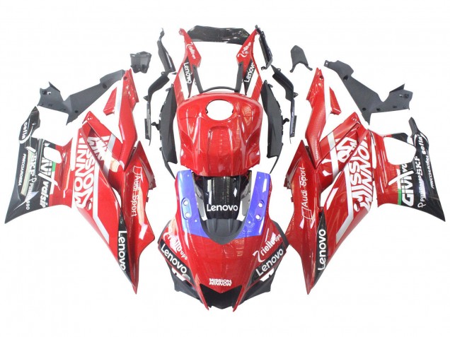 Rabatt Yamaha YZF R3/R25 Motorrad Verkleidung 2022-2024 - Rot Blau Schwarz Lenovo Valsir