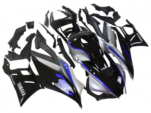 Rabatt Yamaha YZF R3/R25 Motorrad Verkleidung 2022-2024 - Silber Blau Glanzendes Schwarz