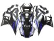 Rabatt Yamaha YZF R3/R25 Motorrad Verkleidung 2022-2024 - Silber Blau Glanzendes Schwarz