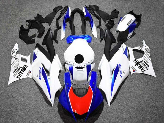 Rabatt Yamaha YZF R3/R25 Motorrad Verkleidung 2022-2024 - Weiss Blau Rot Schwarz Motul
