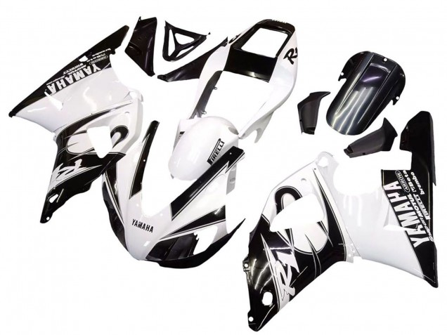 Rabatt Yamaha YZF 1000 R1 Motorrad Verkleidung 1998-1999 - Weiss Glanzendes Schwarz