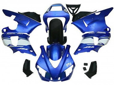 Rabatt Yamaha YZF 1000 R1 Motorrad Verkleidung 1998-1999 - Blau Weiss Glanzendes Schwarz