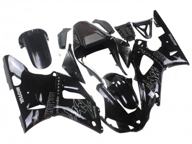Rabatt Yamaha YZF 1000 R1 Motorrad Verkleidung 2000-2001 - Glanzendes Schwarz Weiss Monster Motul