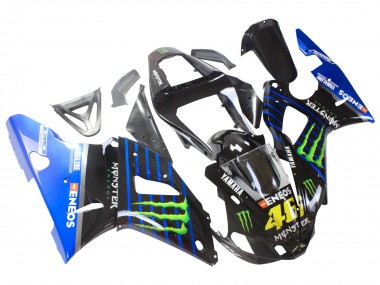 Rabatt Yamaha YZF 1000 R1 Motorrad Verkleidung 2000-2001 - Blau Schwarz Grun Monster Yamalube ENEOS 46