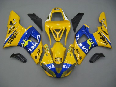 Rabatt Yamaha YZF 1000 R1 Motorrad Verkleidung 2000-2001 - Weiss Gelb Blau Motul Kamel