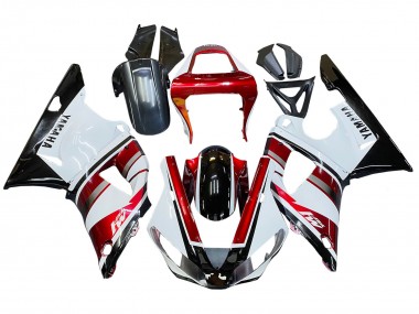 Rabatt Yamaha YZF 1000 R1 Motorrad Verkleidung 2000-2001 - Rot Weiss Glanzendes Schwarz