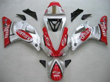 Rabatt Yamaha YZF 1000 R1 Motorrad Verkleidung 2000-2001 - Silber Rot Fortuna Motul