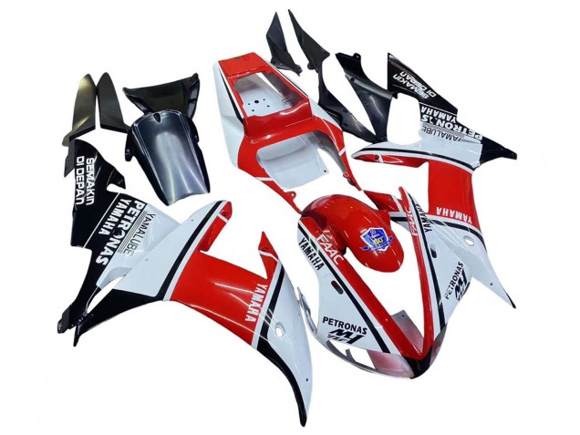 Rabatt Yamaha YZF 1000 R1 Motorrad Verkleidung 2002-2003 - Weiss Rot Schwarz Petronas