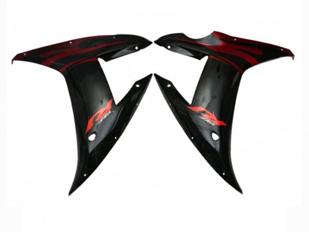 Rabatt Yamaha YZF 1000 R1 Motorrad Verkleidung 2002-2003 - Rot Schwarz Flamme