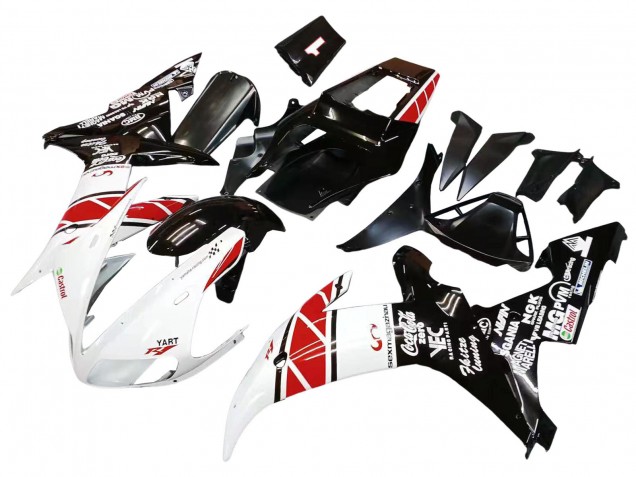 Rabatt Yamaha YZF 1000 R1 Motorrad Verkleidung 2002-2003 - Weiss Rot Schwarz Castrol