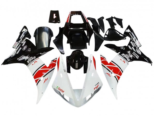 Rabatt Yamaha YZF 1000 R1 Motorrad Verkleidung 2002-2003 - Weiss Rot Schwarz Castrol