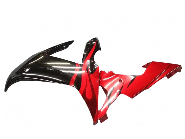Rabatt Yamaha YZF 1000 R1 Motorrad Verkleidung 2002-2003 - Glanzendes Schwarz Rot Flamme