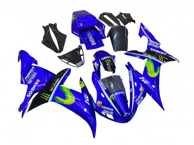 Rabatt Yamaha YZF 1000 R1 Motorrad Verkleidung 2002-2003 - Blau Schwarz Grun MoviStar ENEOS Monster