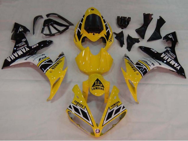 Rabatt Yamaha YZF 1000 R1 Motorrad Verkleidung 2004-2006 - Gelb Weiss Glanzendes Schwarz