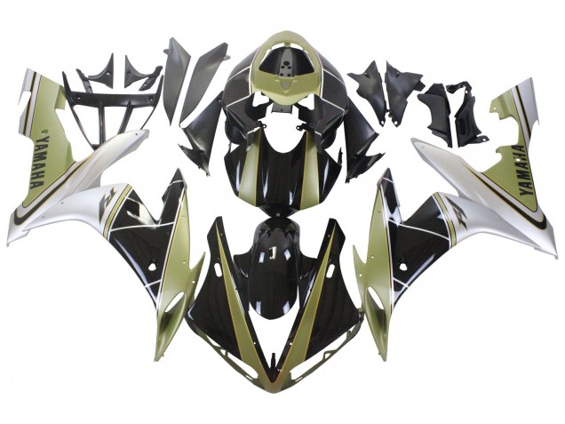 Rabatt Yamaha YZF 1000 R1 Motorrad Verkleidung 2004-2006 - HellGold Weiss Glanzendes Schwarz
