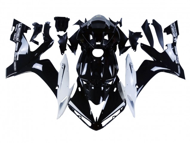 Rabatt Yamaha YZF 1000 R1 Motorrad Verkleidung 2004-2006 - Glanzendes Schwarz Weiss Motul