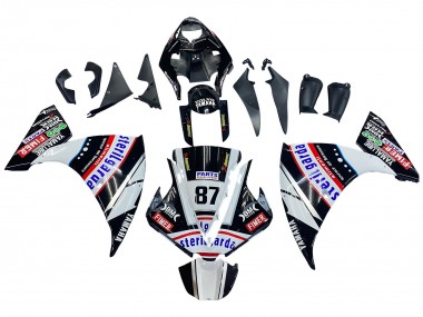 Rabatt Yamaha YZF 1000 R1 Motorrad Verkleidung 2012-2014 - Glanzendes Schwarz Weiss Rot Fimer Yamalube Sterilgarda 87