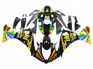 Rabatt Yamaha YZF 1000 R1 Motorrad Verkleidung 2012-2014 - Glanzendes Schwarz Gelb Grun Blau Rot Farbrad