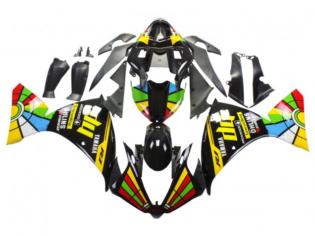 Rabatt Yamaha YZF 1000 R1 Motorrad Verkleidung 2012-2014 - Glanzendes Schwarz Gelb Grun Blau Rot Farbrad