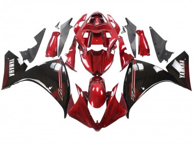 Rabatt Yamaha YZF 1000 R1 Motorrad Verkleidung 2012-2014 - Rot Glanzendes Schwarz