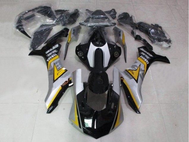 Rabatt Yamaha YZF 1000 R1 Motorrad Verkleidung 2012-2014 - Glanzendes Schwarz Weiss Silber Gelb