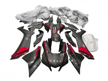 Rabatt Yamaha YZF 1000 R1 Motorrad Verkleidung 2020-2025 - Schwarzes Carbonfaser Rot