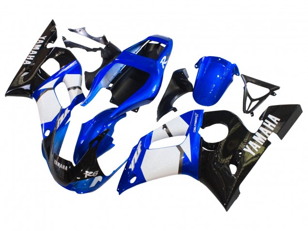Rabatt Yamaha YZF 600 R6 Motorrad Verkleidung 1998-2002 - Weiss Blau Glanzendes Schwarz