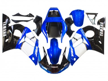 Rabatt Yamaha YZF 600 R6 Motorrad Verkleidung 1998-2002 - Weiss Blau Glanzendes Schwarz
