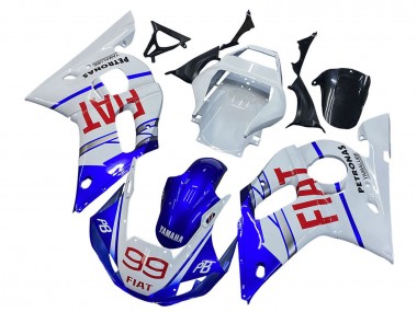 Rabatt Yamaha YZF 600 R6 Motorrad Verkleidung 1998-2002 - Weiss Blau Rot Fiat 99