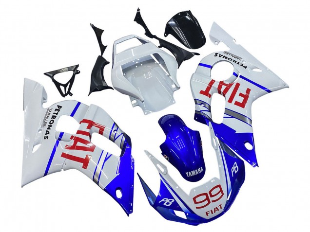 Rabatt Yamaha YZF 600 R6 Motorrad Verkleidung 1998-2002 - Weiss Blau Rot Fiat 99