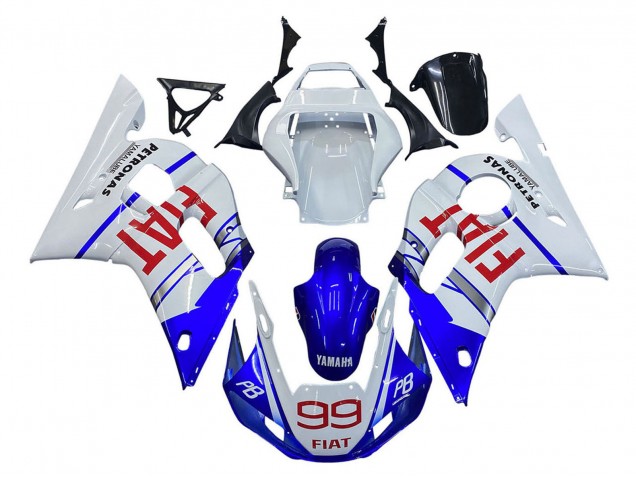 Rabatt Yamaha YZF 600 R6 Motorrad Verkleidung 1998-2002 - Weiss Blau Rot Fiat 99