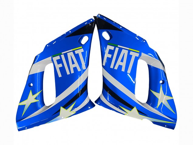 Rabatt Yamaha YZF 600 R6 Motorrad Verkleidung 1998-2002 - Weiss Blau Neon Gelb Fiat Motul Michelin