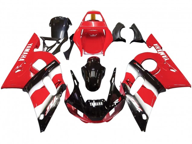 Rabatt Yamaha YZF 600 R6 Motorrad Verkleidung 1998-2002 - Rot Weiss Glanzendes Schwarz