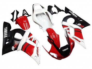 Rabatt Yamaha YZF 600 R6 Motorrad Verkleidung 1998-2002 - Weiss Rot Glanzendes Schwarz