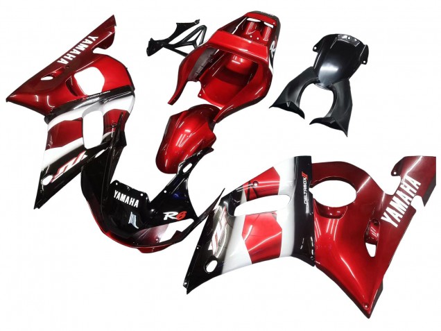 Rabatt Yamaha YZF 600 R6 Motorrad Verkleidung 1998-2002 - Rot Weiss Glanzendes Schwarz