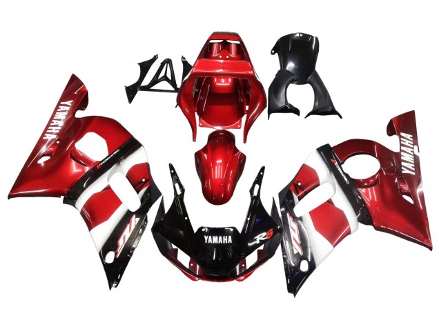 Rabatt Yamaha YZF 600 R6 Motorrad Verkleidung 1998-2002 - Rot Weiss Glanzendes Schwarz