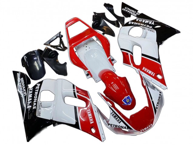 Rabatt Yamaha YZF 600 R6 Motorrad Verkleidung 1998-2002 - Weiss Rot Schwarz Petronas Yamalube 50th
