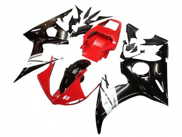 Rabatt Yamaha YZF R6S Motorrad Verkleidung 2006-2009 - Rot Weiss Glanzendes Schwarz