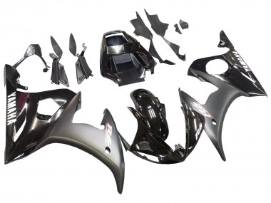 Rabatt Yamaha YZF R6S Motorrad Verkleidung 2006-2009 - Glanzendes Schwarz Matt Schwarz Weiss Aufkleber