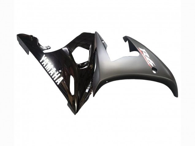 Rabatt Yamaha YZF R6S Motorrad Verkleidung 2006-2009 - Glanzendes Schwarz Matt Schwarz Weiss Aufkleber